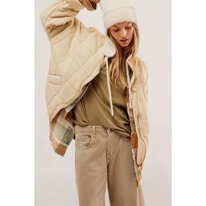 New Free People Dolman Quilted vegan leather  Jacket Size Small